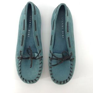 Gianni Bini Teal Blue Moccasin Loafers Flats